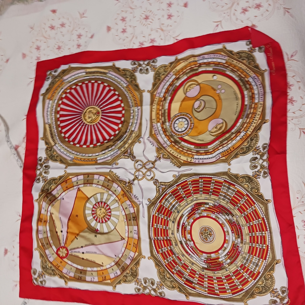 Monte Carlo Scarf Star Charts Astrology Red Gold Square